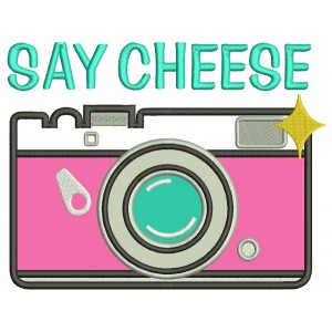 Say Cheese Little Photo Camera Applique Machine Embroidery Design Digitized Pattern